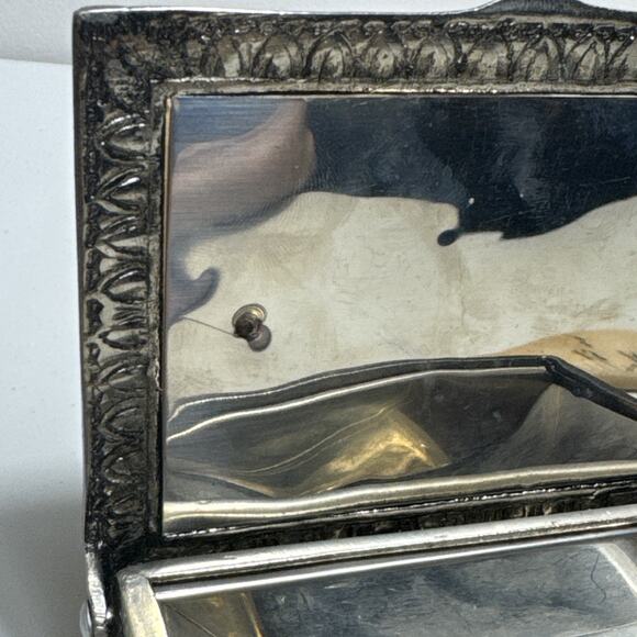 Antique Greek Trinket Box 5”x4.5” Parthenon Acropolis Athens Silver Plated/Solid - Picture 14 of 16